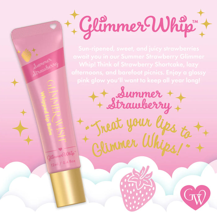 Glimmer Wish Whip Lip Balm- Surprise Flavor ( Free Puff Keychain Included)