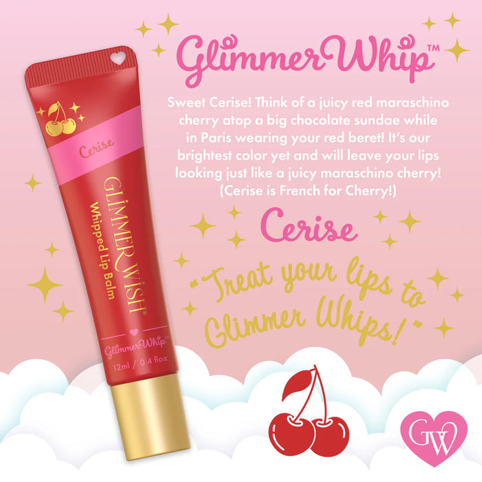 Glimmer Wish Whip Lip Balm- Surprise Flavor ( Free Puff Keychain Included)