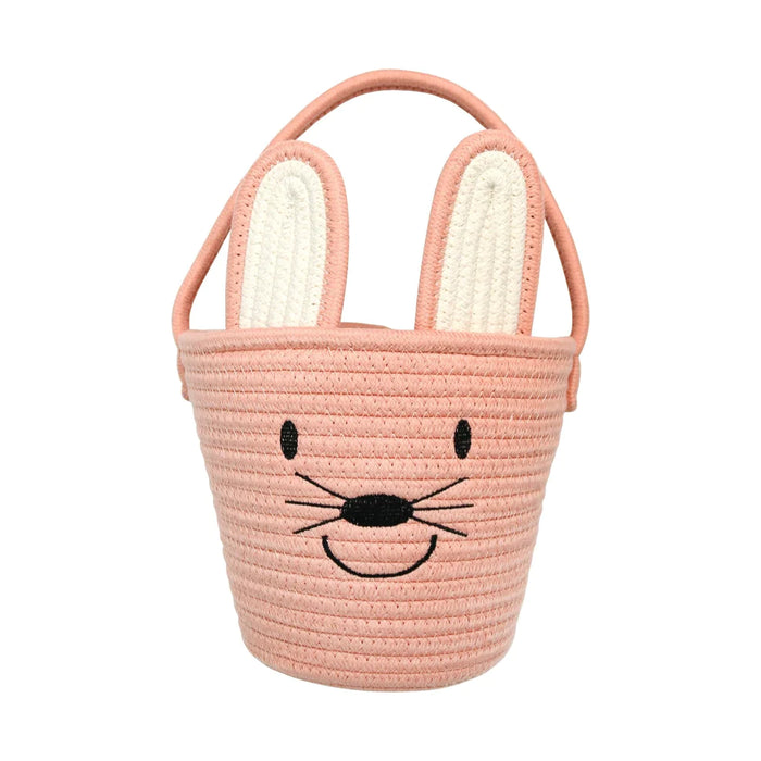 Peach Bunny Rope Basket