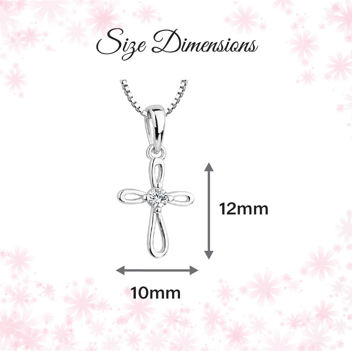 Cherished Moments Sterling Silver Cross Necklace (14IN)