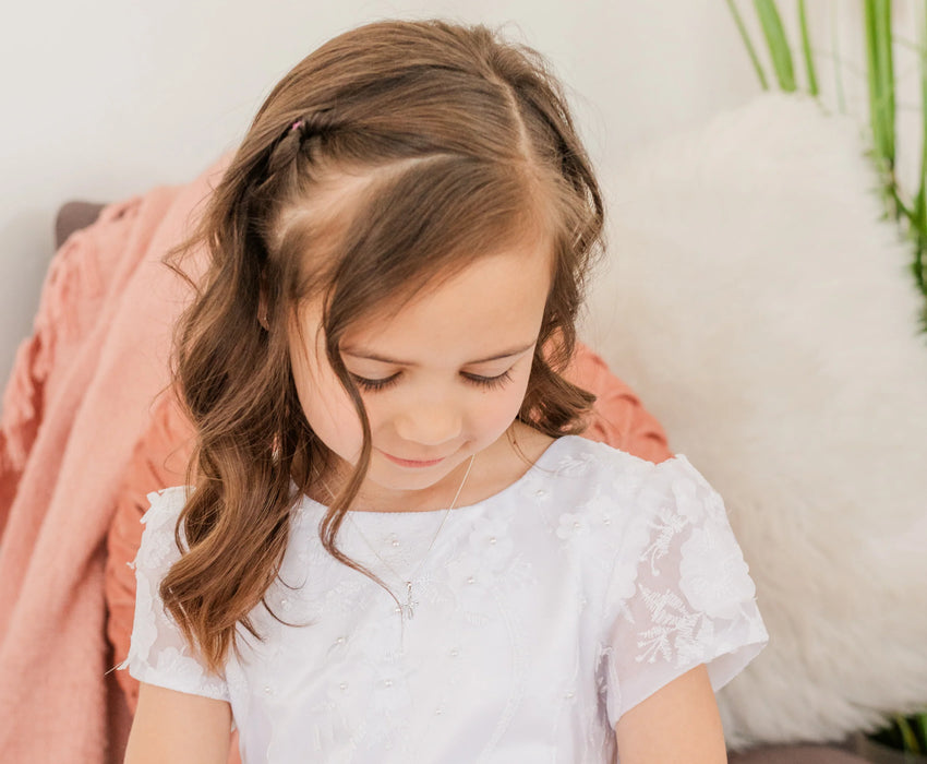 Cherished Moments Sterling Silver Cross Necklace (14IN)