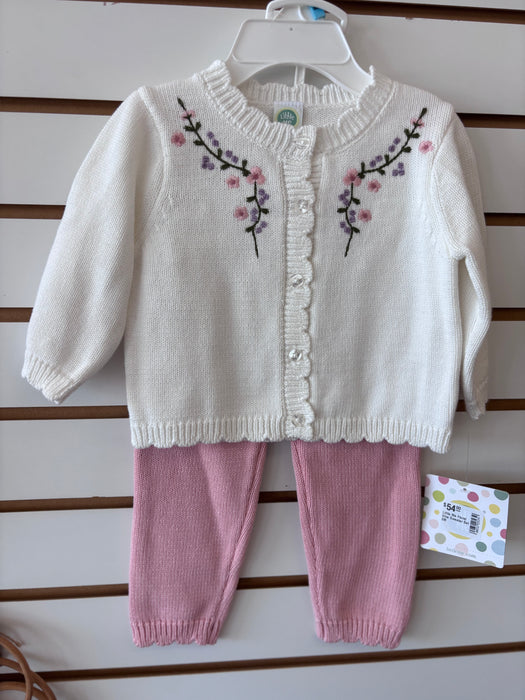 Little Me Floral Vine Sweater Set