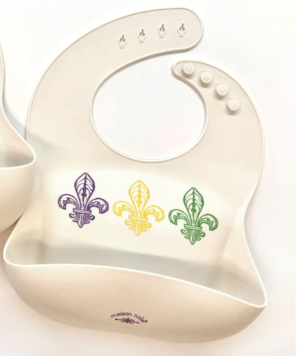 Maison Nola Fleur De Lis Silicone Bib