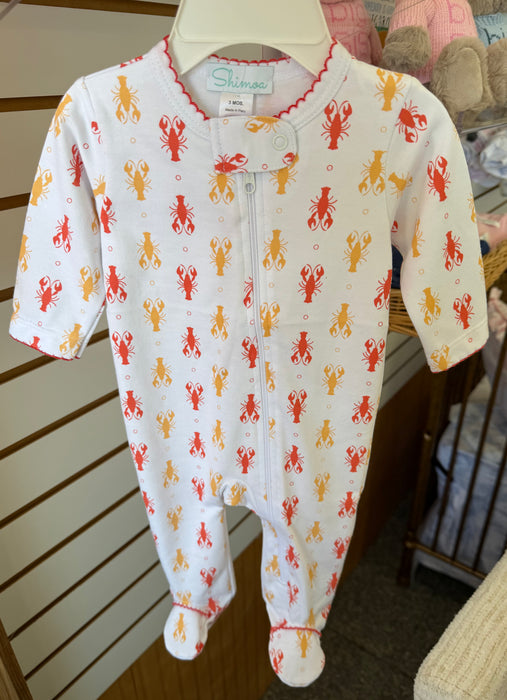 Cotton Peru Louisiana Crawfish Footsie w/Zipper