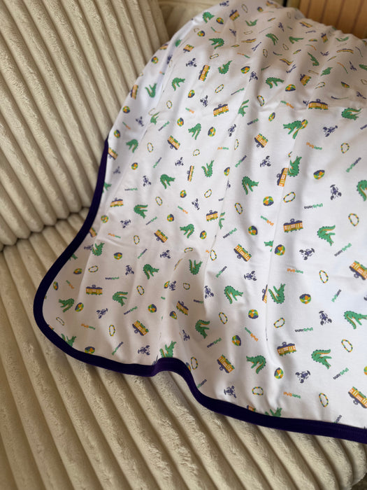 Cotton Peru Mardi Gras Blanket