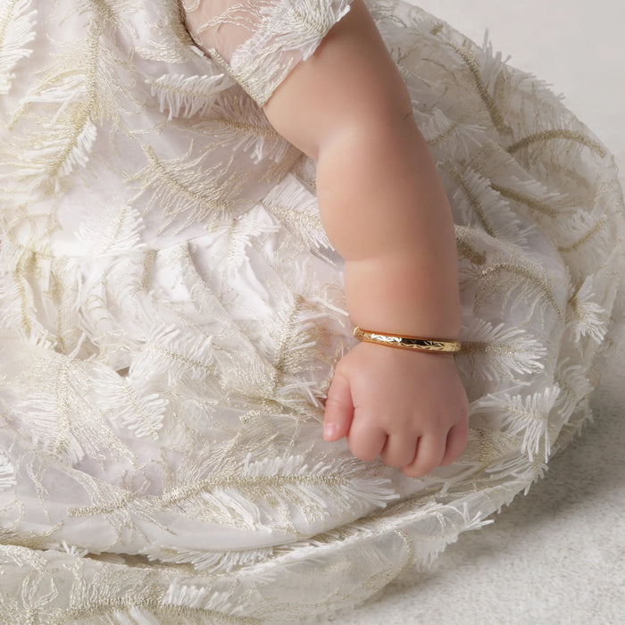 Cherished Moments Gold Bangle Etched Bracelet (MED)