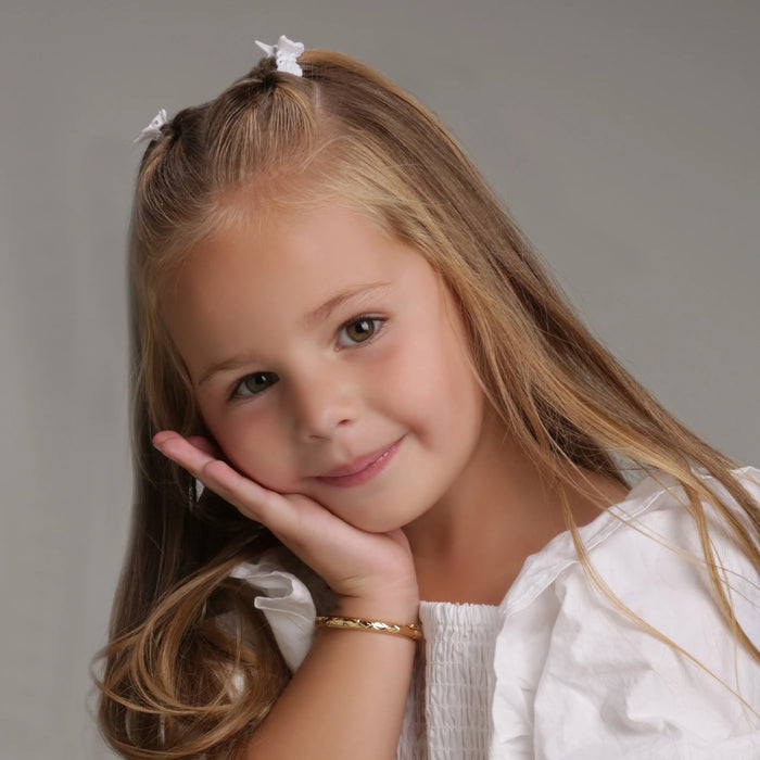 Cherished Moments Gold Bangle Etched Bracelet (MED)