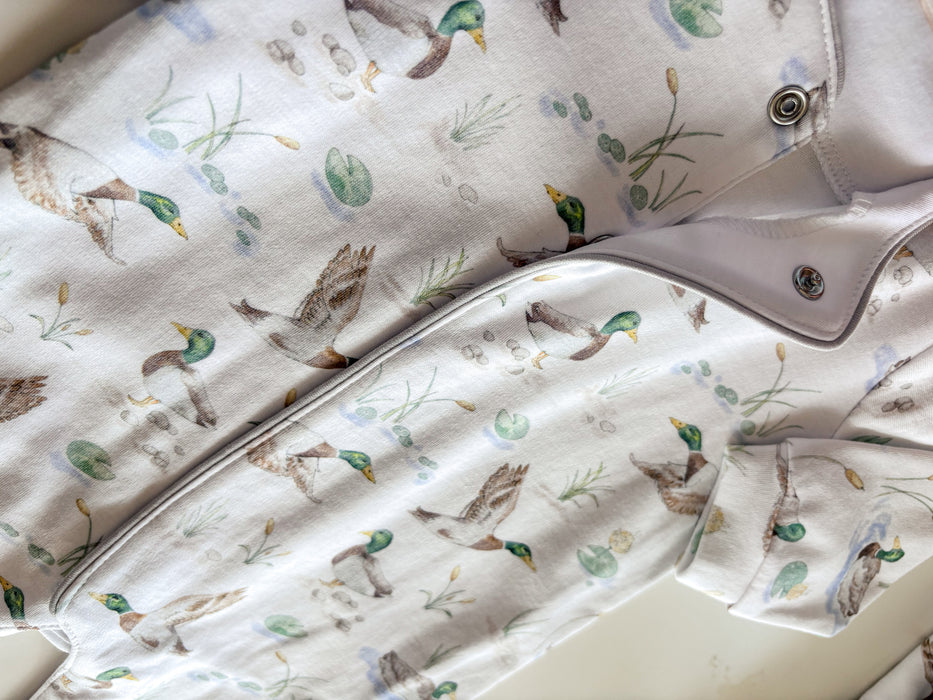 Baby Club Chic Mallard Ducks Coverall w/Piping