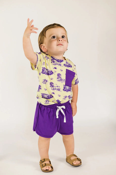Southern Slumber Tiger Toile Bamboo Varsity Short Set