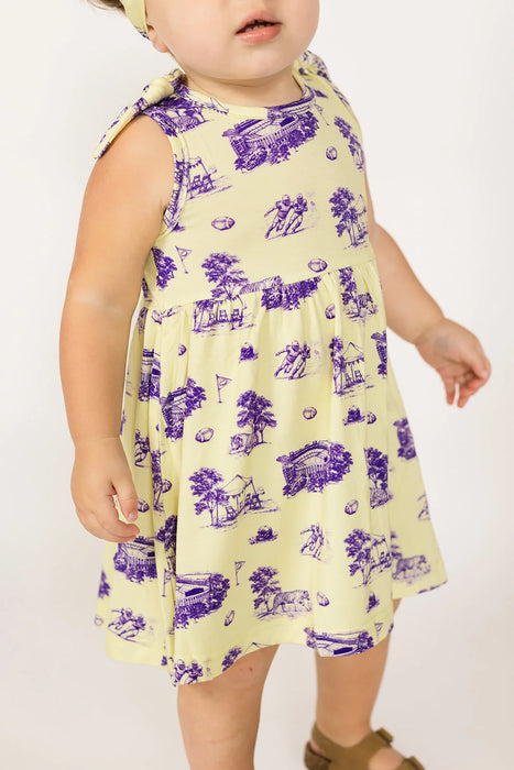 Southern Slumber Tiger Toile Bamboo Shoulder Tie Dress
