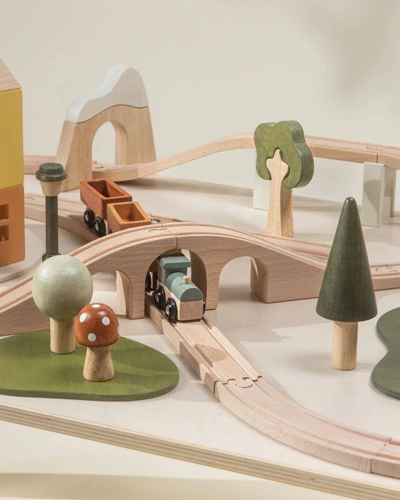 CoCo Village Wooden Train Table and Playset