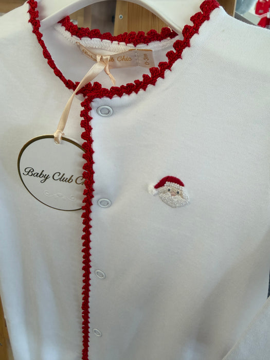 Baby Club Chic Santa Is Here Footie w/Crochet Trim