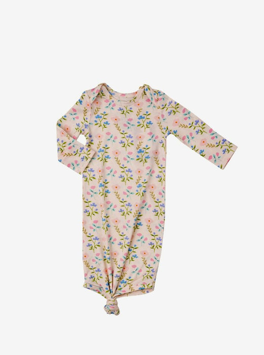 Angel Dear Simple Pretty Floral Knotted Gown 0-3M
