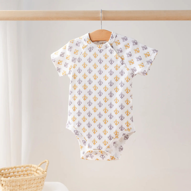 Nola Tawk Black & Gold Fleur De Lis Onesie