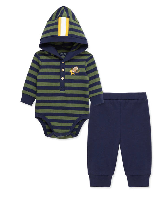 Little Me Football Bodysuite w/Pant