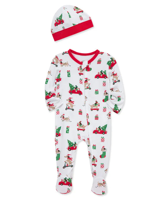 Little Me Puppies Christmas Footie