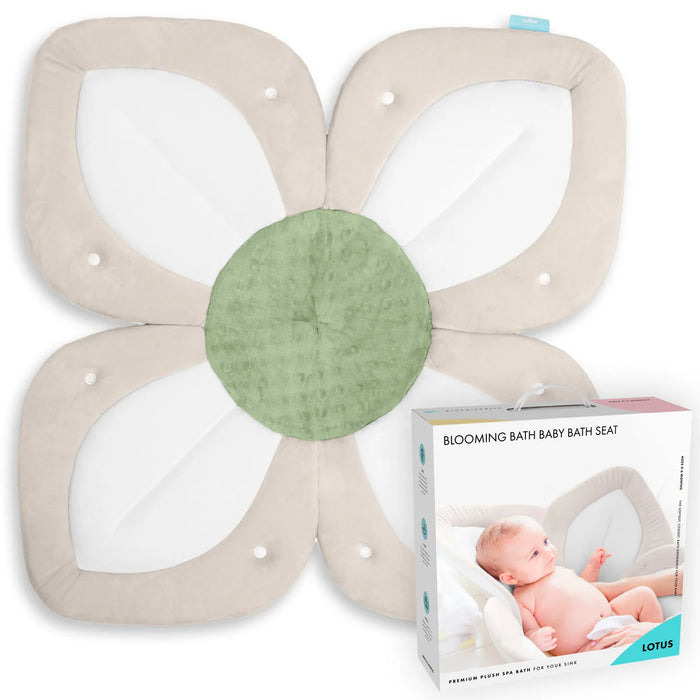 Blooming Bath Lotus with Snaps | Cream/White/Olive