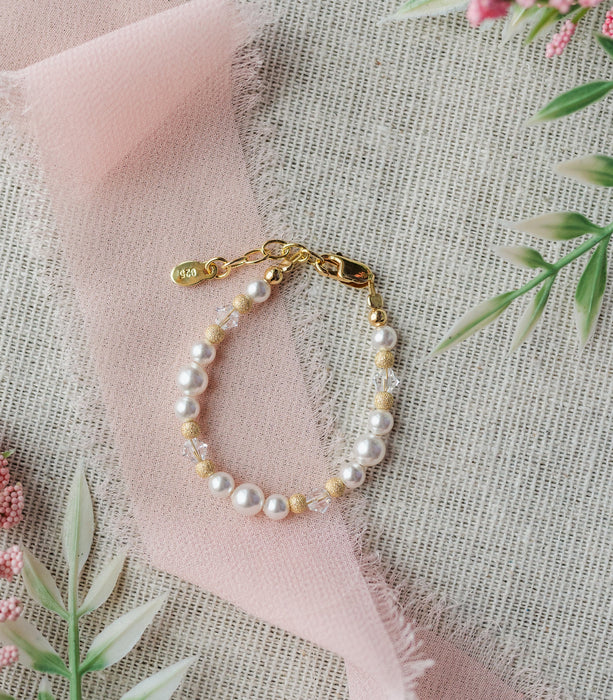 Cherished Moments Maizey Gold-Plated Pearl Bracelet-(SM)