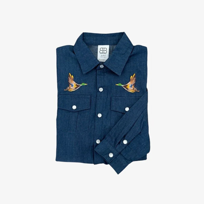 Velvet Fawn Redford Pearl Snap Mallard Denim  Shirt