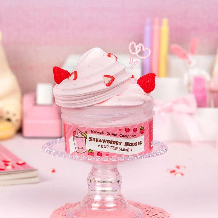 Kawaii Strawberry Mousse Fluffy Butter Slime