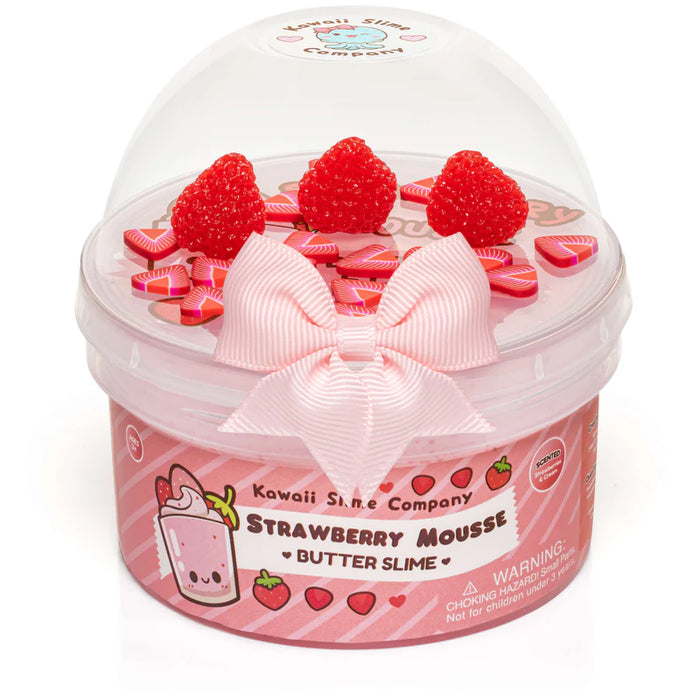 Kawaii Strawberry Mousse Fluffy Butter Slime