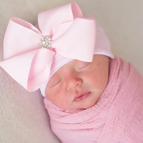 IlyBean Bella Bling Bow Hat - Pink Stripe