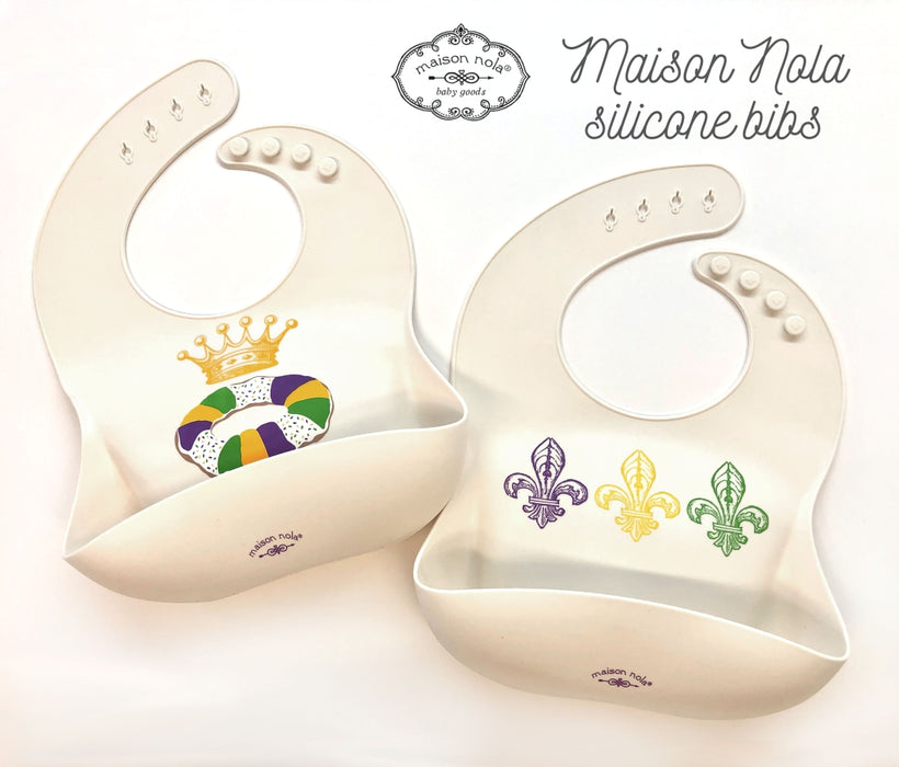 Maison Nola Fleur De Lis Silicone Bib