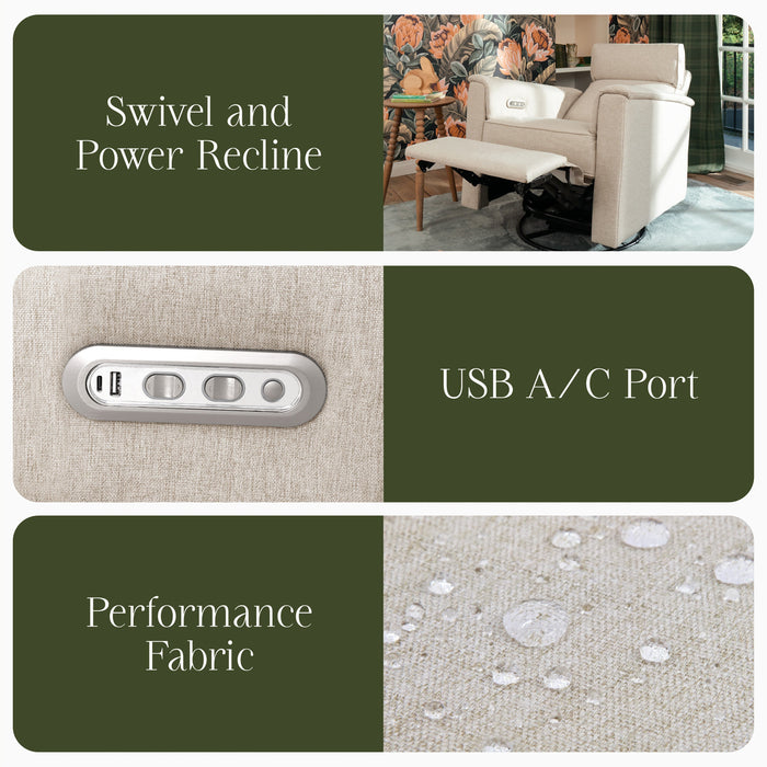 Namesake Willa Plus Power Glider Recliner + Power Headrest