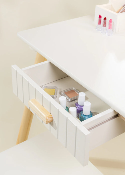 Coco Village Wooden Play Vanity with Lighted Mirror and Stool