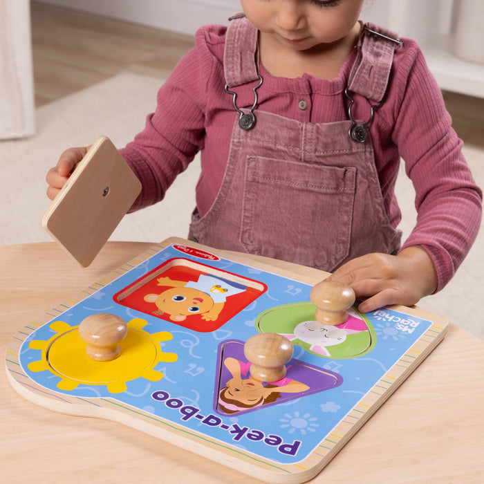 Ms. Rachel Wooden Peek a Boo Peg Puzzle
