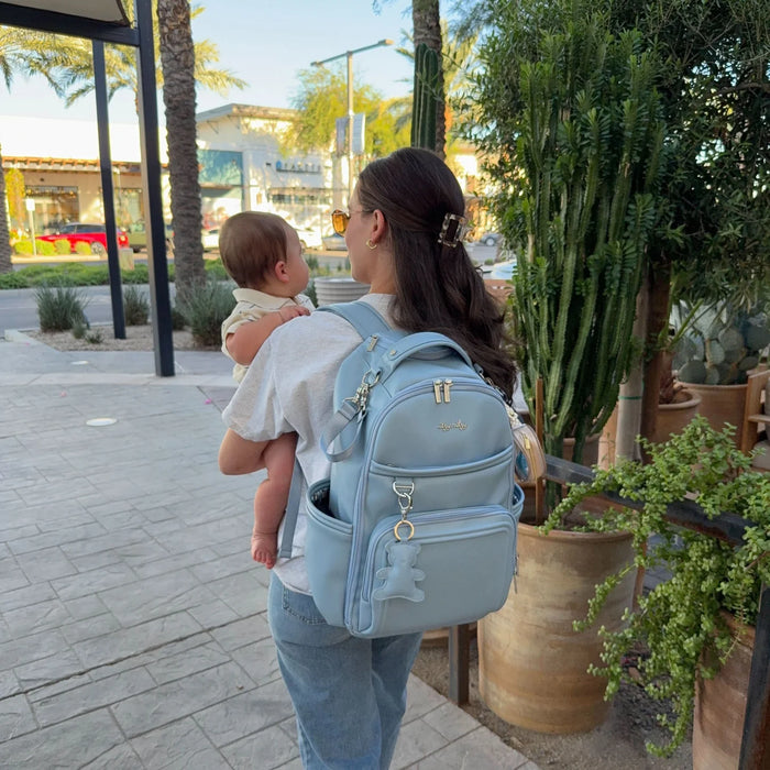 Itzy Ritzy Teddy Blue Boss Plus Backpack Diaper Bag