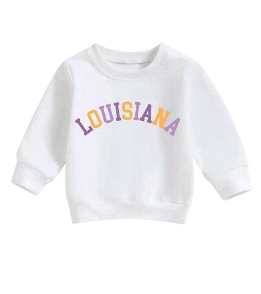 NTRL CO Louisiana White Crewneck Pullover