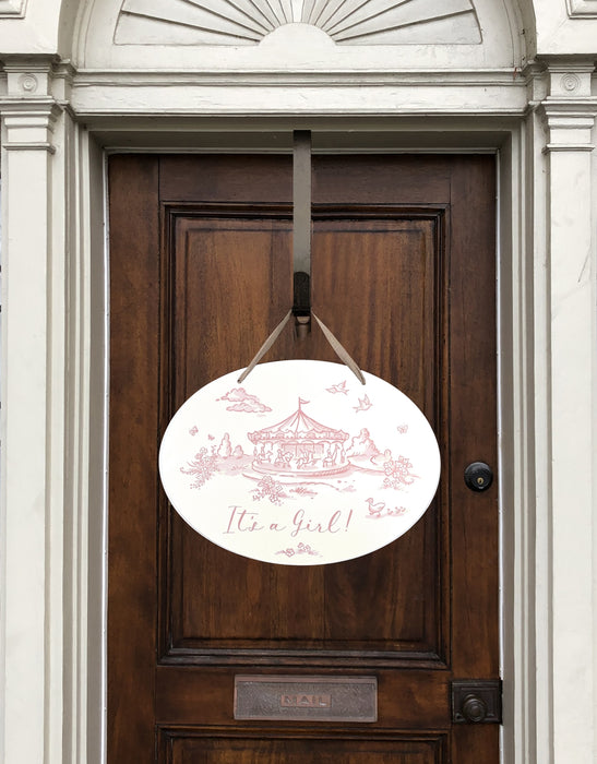 Maison Nola  It's a Girl Carousel Wall Hanger
