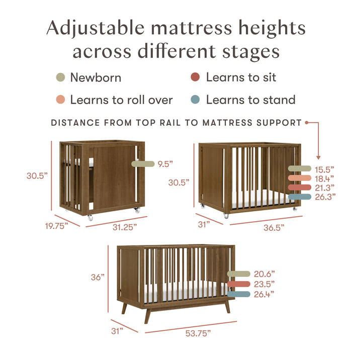 Babyletto Palma 8-in-1 Convertible All-Stages Crib with Bassinet & Toddler Bed Kits
