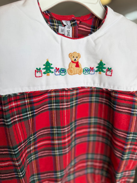 DS Linens Sweet Dreams Teddy Bear Emb Plaid Boy Bubble