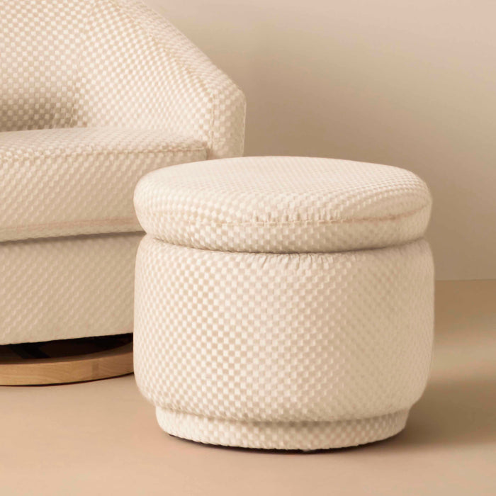 Babyletto Enoki Storage Ottoman in Velvet Checker