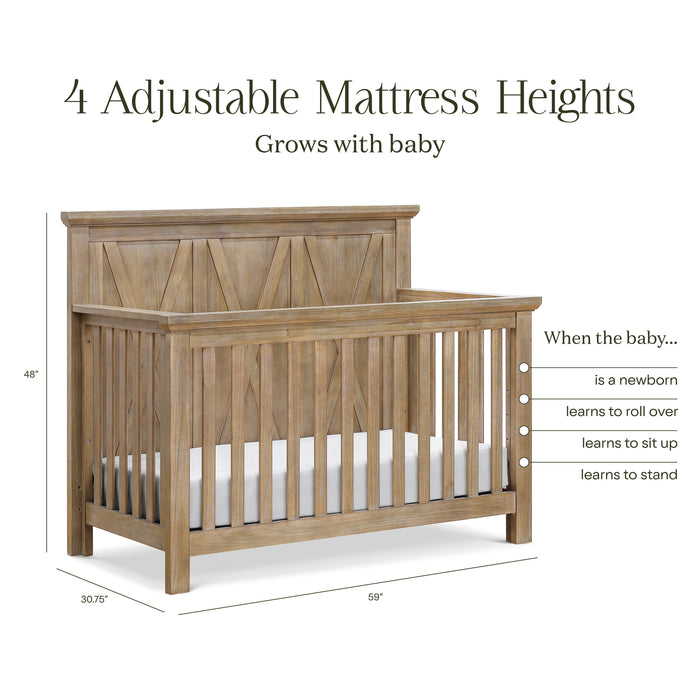 Monogram by Namesake Emory Farmhouse 4-in-1 Convertible Crib