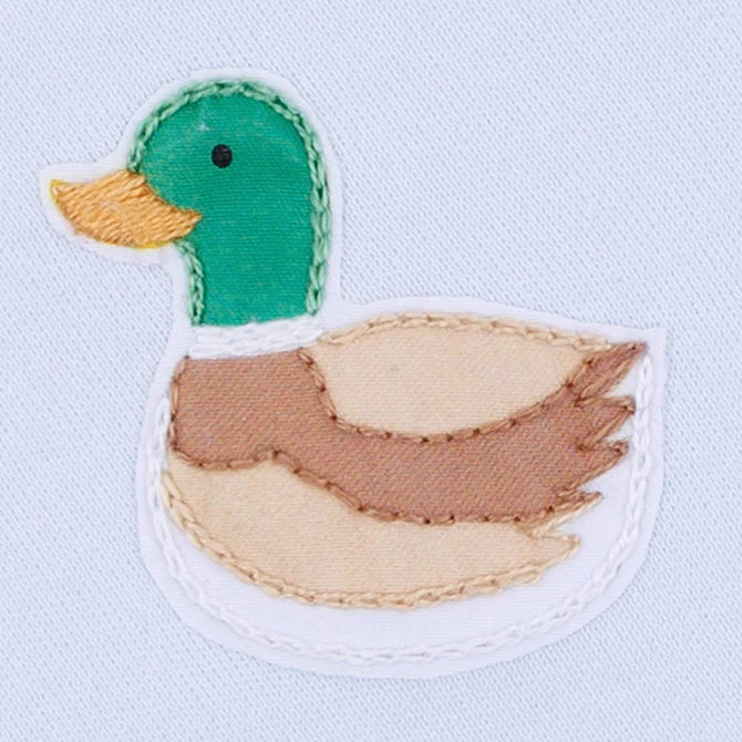 Magnolia Baby Mini Mallard Embroidered Zip Footie