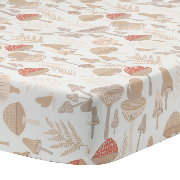 Lambs & Ivy Mushroom Meadow Crib Sheet