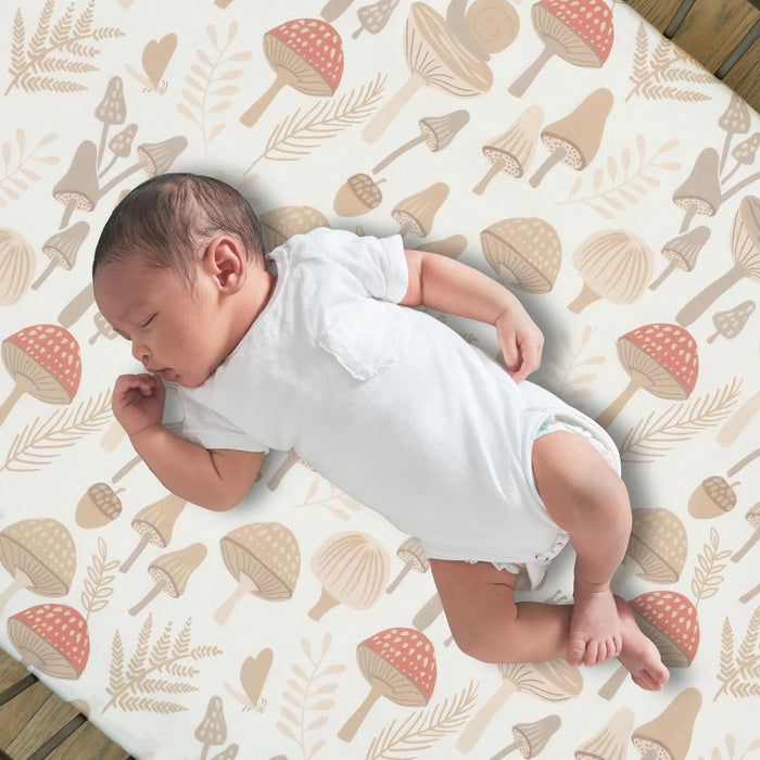 Lambs & Ivy Mushroom Meadow Crib Sheet