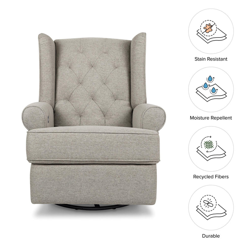 Namesake Harbour Electronic Recliner and Swivel Glider in Eco-Performance Fabric with USB port | Water Repellent & Stain Resistant