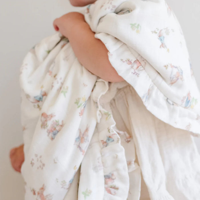 Saranoni Girl Peter Rabbit Bamboo Rayon Muslin/Lush Blanket