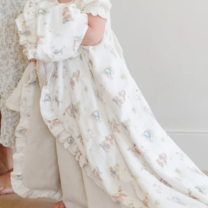 Saranoni Girl Peter Rabbit Bamboo Rayon Muslin/Lush Blanket