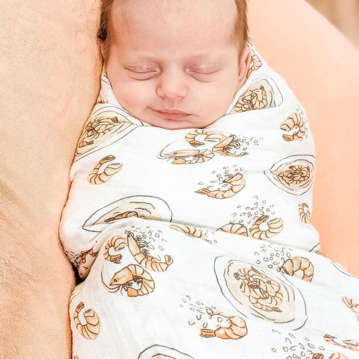 Little Hometown Shrimp & Grits Swaddle Blanket