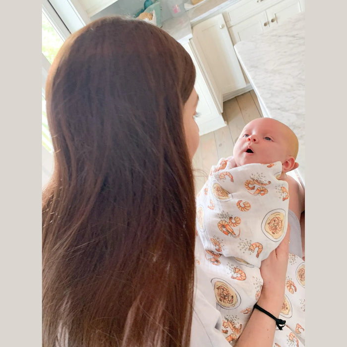 Little Hometown Shrimp & Grits Swaddle Blanket