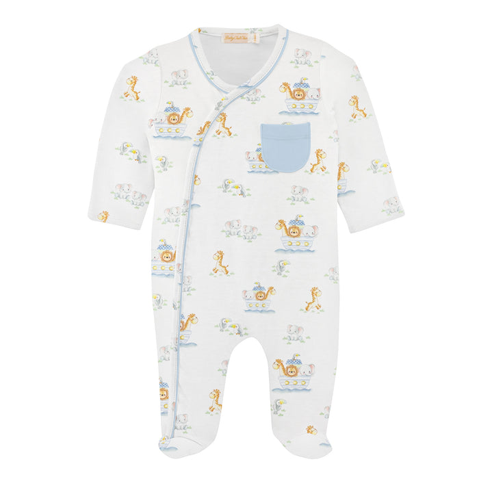 Baby Club Chic Noah's Ark Printed Crossed Footie