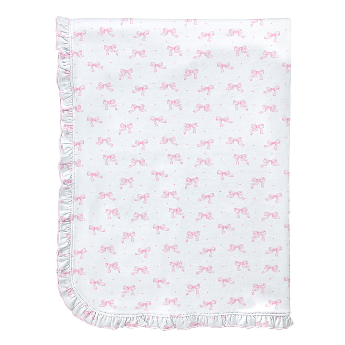 Baby Club Chic Tiny Pretty Bows Blanket w/Ruffle
