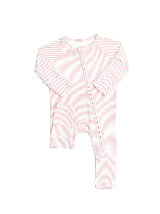 Uptown Baby Romper  Pink Mini Stripe