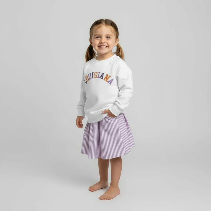 NTRL CO Louisiana White Crewneck Pullover