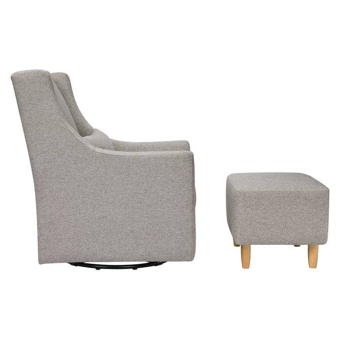 Babyletto Toco Swivel Glider and Ottoman in Eco-Performance Fabric | Water Repellent & Stain Resistant
